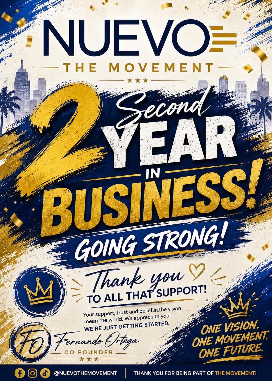 Nuevo The Movement second year in business anniversary flyer