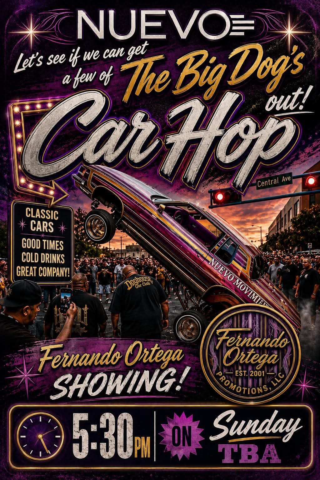 Nuevo Movimiento Car Hop event flyer featuring Fernando Ortega