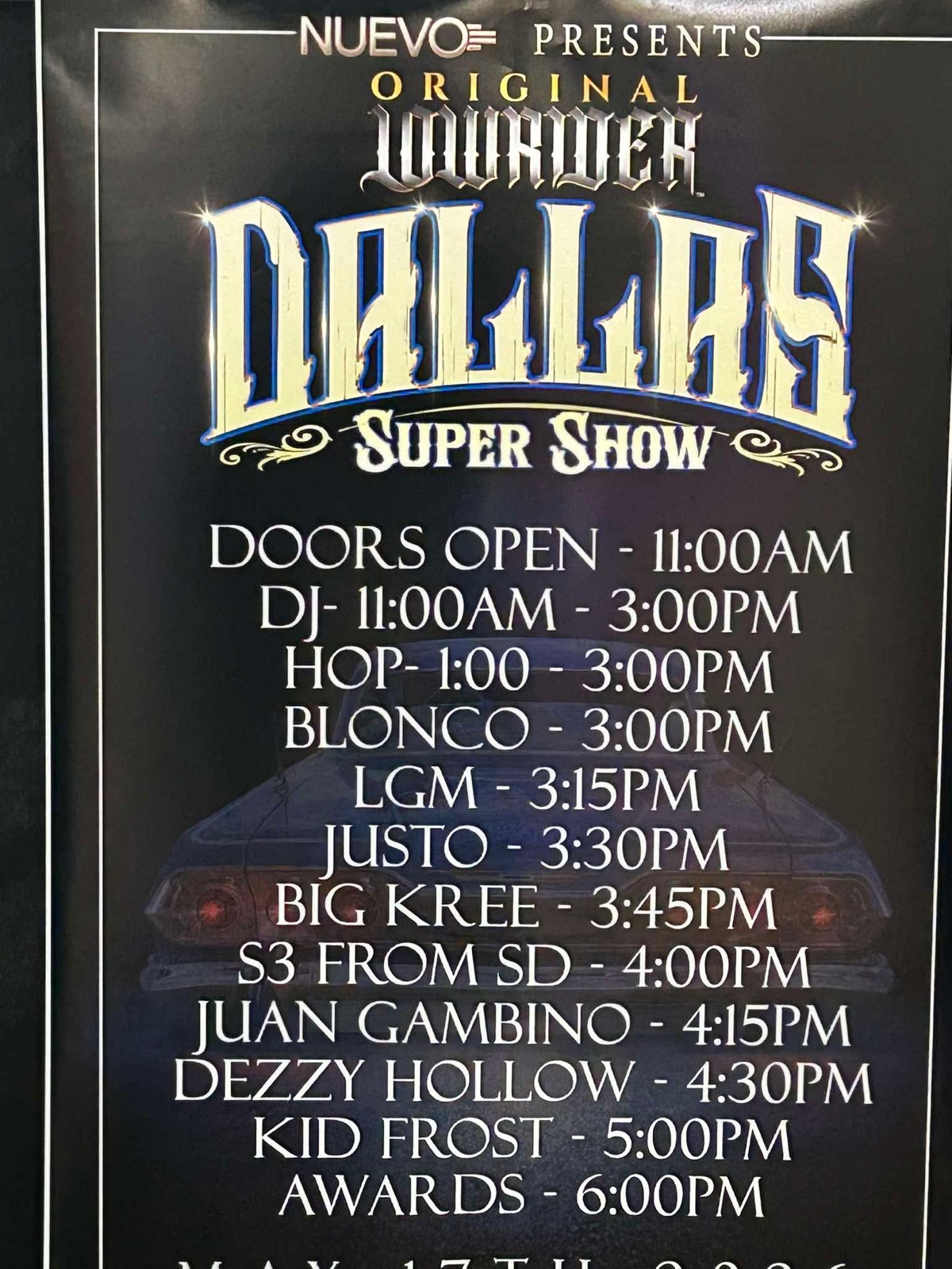 Dallas Super Show event schedule flyer